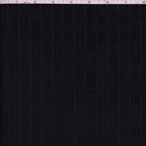 Black Embroidered Pinstripe Poplin Shirting