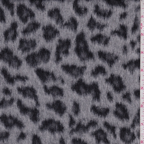 Smoke Grey Cheetah Faux Fur Jacketing