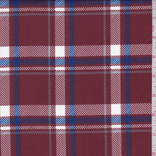 Maroon/White/Blue Plaid Taffeta Lining