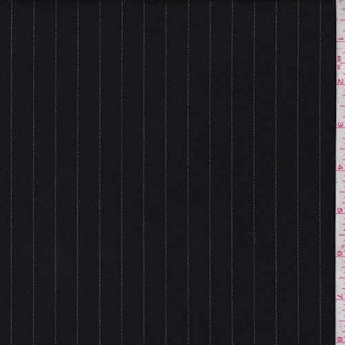 Black/Pearl Grey Pinstripe Stretch Suiting