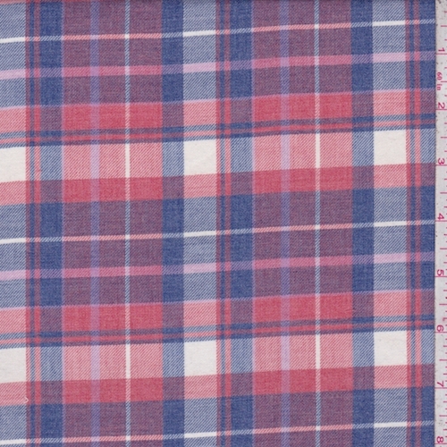 Pale Red/Ink/Stone Plaid Flannel