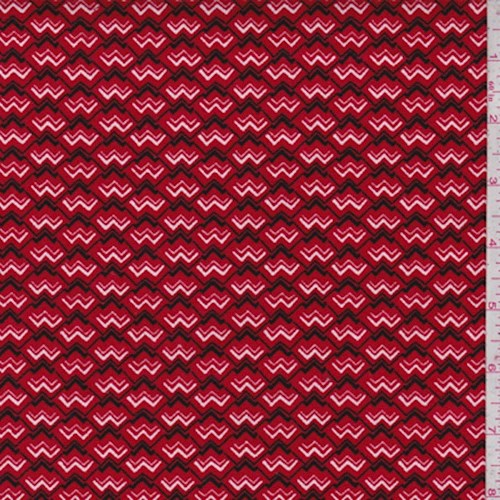 *2 7/8 YD PC--Hollyberry Red Zig Zag Baby Wale Corduroy