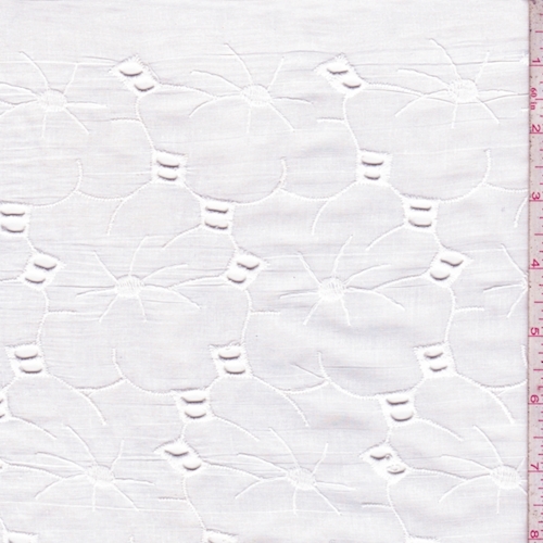 White Embroidered Floral Lawn