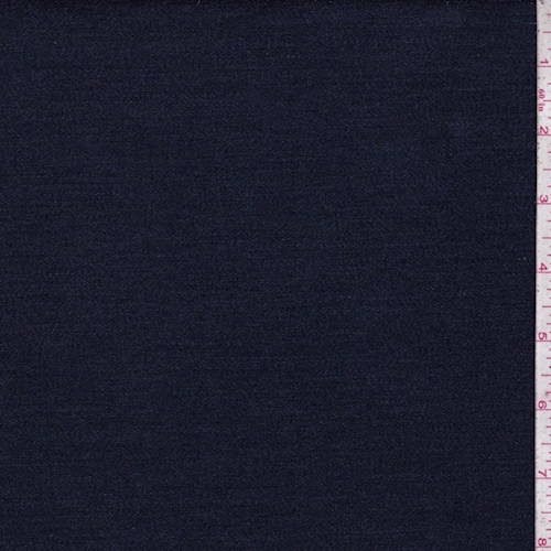 Deep Navy Herringbone Stripe Stretch Denim