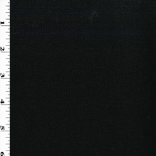 Luminous Black Wool Blend Basket Dobby Woven Suiting