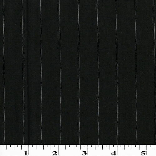 Black/White Wool Blend Woven Striped Shirting