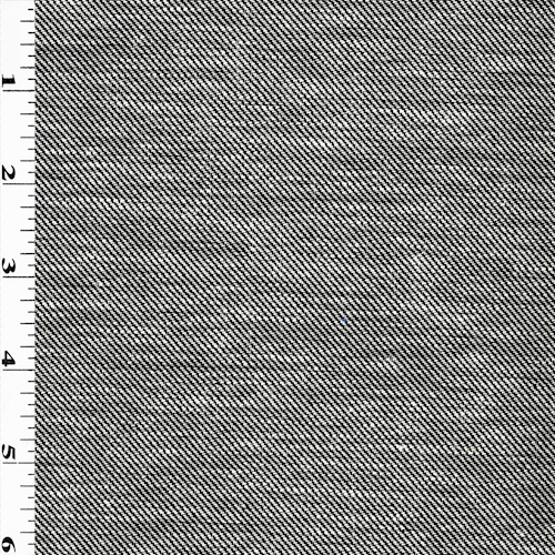 Black/White Woven Cotton Twill