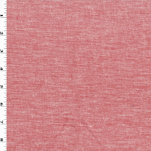 Red/White Woven Cottton Twill