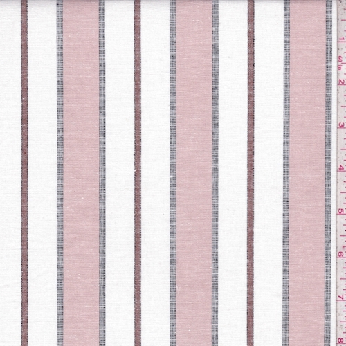White/Clay Pink Stripe Shirting
