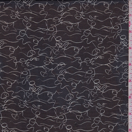Black/White Squiggle Silk Chiffon