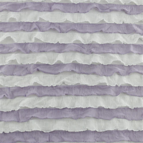 *1 YD PC--Light Purple/White Striped Ruffle Knit