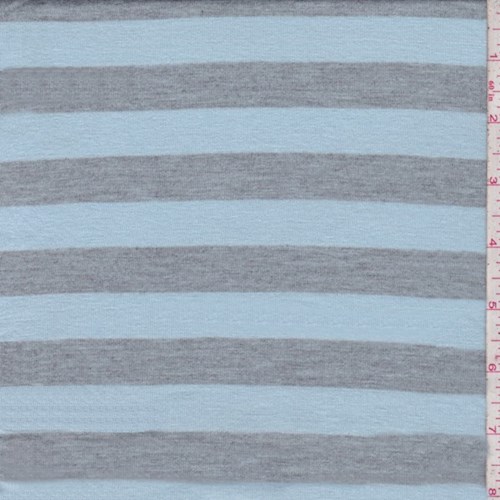 *2 YD PC--Pale Blue/Grey Stripe Tissue Jersey Knit