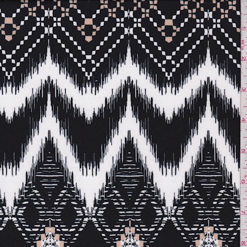 ITY Black/White Flamestitch Chevron Jersey Knit