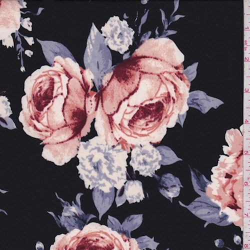 ITY Black/Blush Peony Jersey Knit