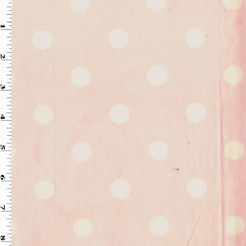 Vintage Soft Pink/ Ivory Printed Dot Woven Home Decorating Fabric