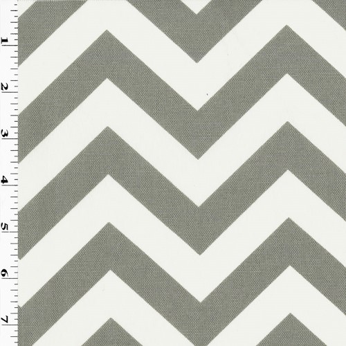 Gray/White Chevron Stripe Printed Canvas Decor Fabric DFW61007