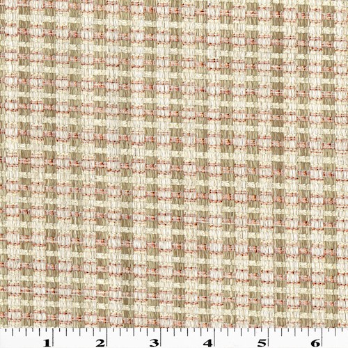 Deep Peach/White/Taupe Textured Dobby Decorating Fabric DFW61023