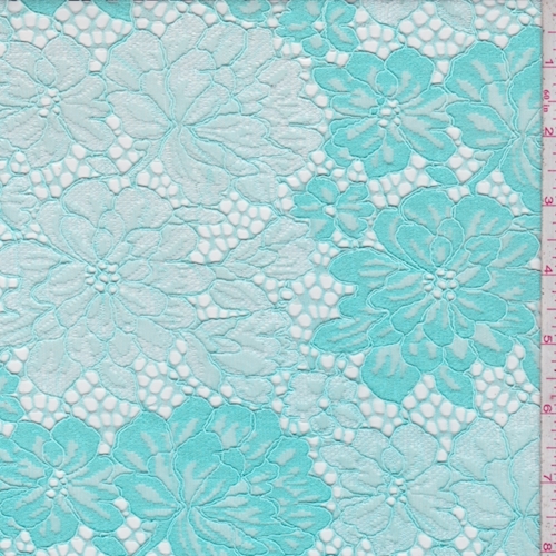 Turquoise/Pearl Floral Lace