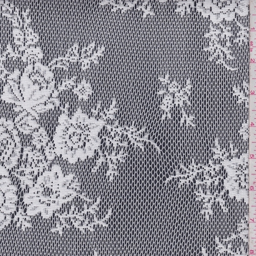Pearl White Floral Mesh Lace