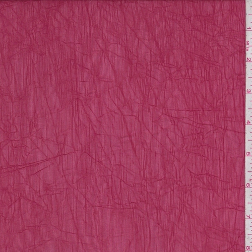 Berry Red Crinkled Chiffon