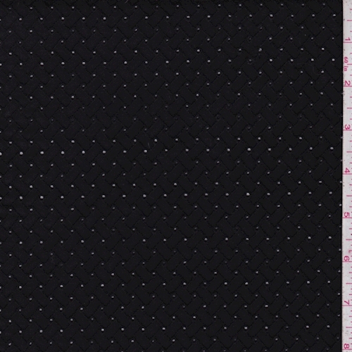 Black Embroidered Basketweave Eyelet