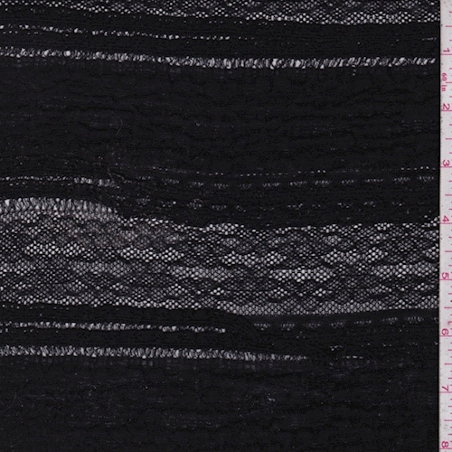 Black Stripe Ruffle Lace