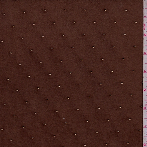 Brown/Gold Pin Dot Velour Knit
