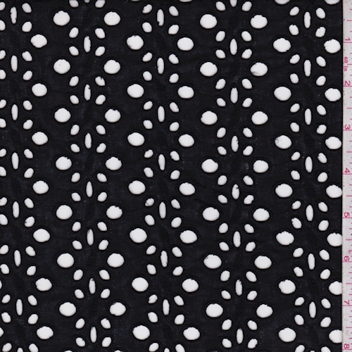 Black Embroidered Floral Eyelet Lawn