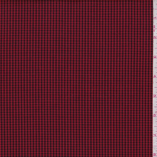 Red/Black Mini Check Stretch Poplin