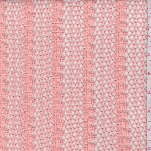 Peach Pink Crochet Deco Stripe Lace