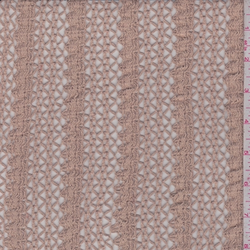 Light Brown Crochet Deco Stripe Lace