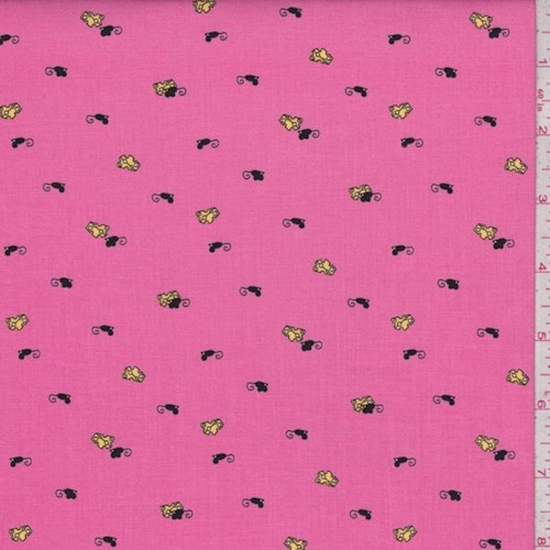 *2 YD PC--Deep Pink "Mighty Mouse" Print Cotton