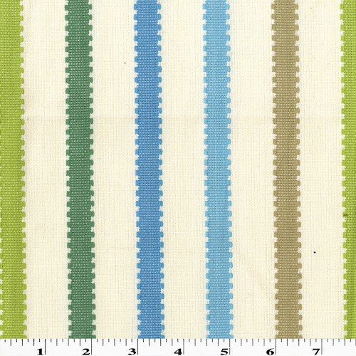 Cream/Blue/Multi Woven Striped Home Decorating Fabric DFW61119