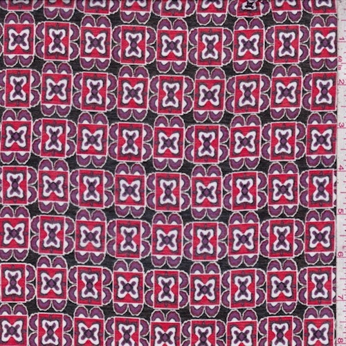 Plum/Berry Deco Brick Cotton Blend Lawn