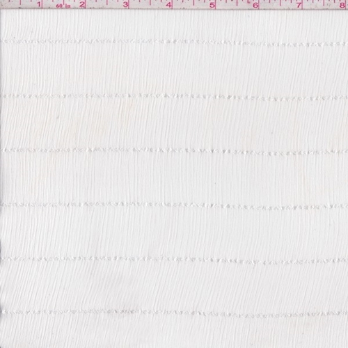 Pearl White Stripe Crinkle Chiffon