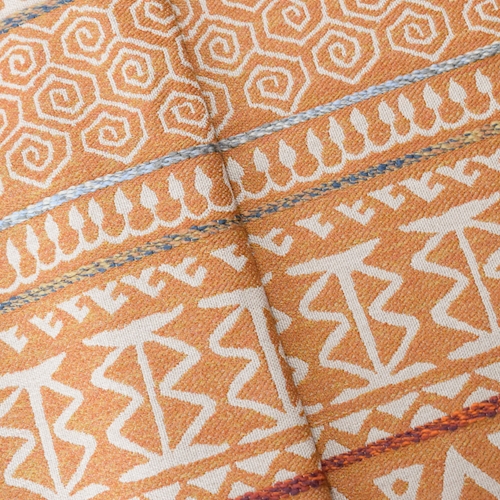 Antique Orange/Multi Tribal Stripe Jacquard Decor Fabric