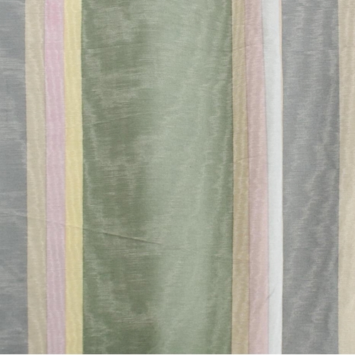 Dusty Blue/Sage/Multi Stripe Moire Taffeta Rib Decor Fabric