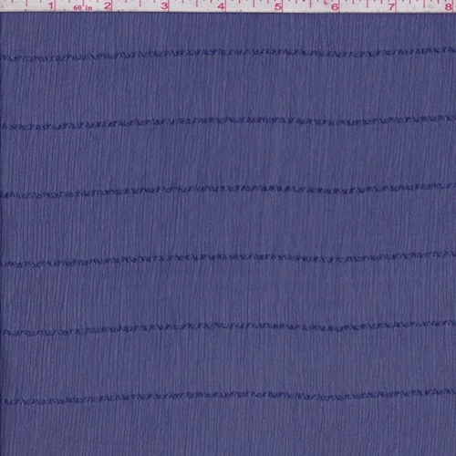 Deep Violet Blue Stripe Crinkle Chiffon