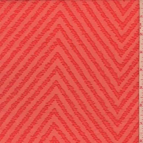 Coral Chevron Jacquard Chiffon
