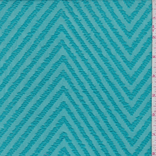 Dark Turquoise Chevron Jacquard Chiffon