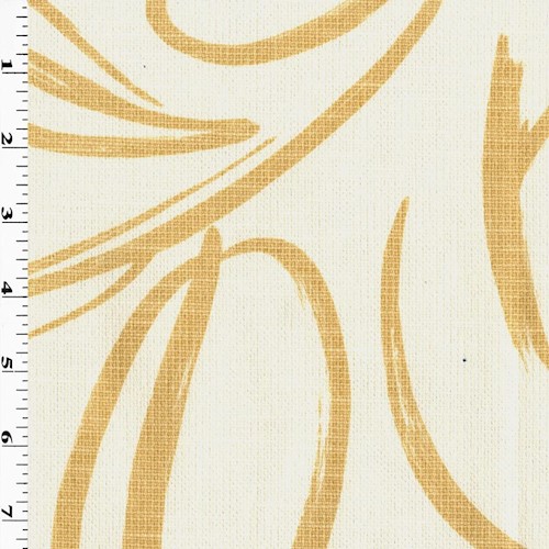 Vintage White/Gold Swirl Printed Canvas Decorating Fabric DFW60945