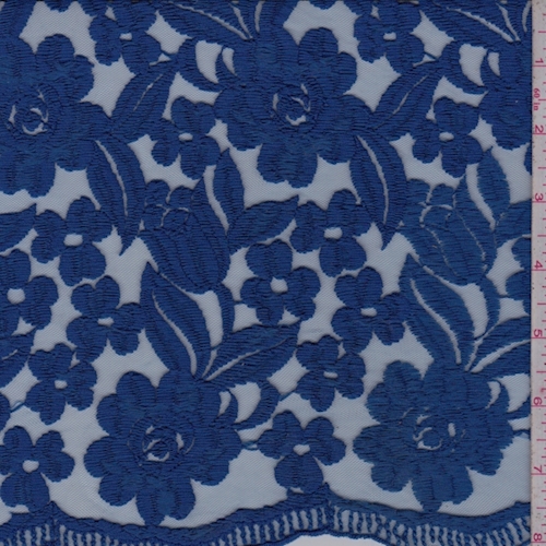 Cobalt Embroidered Floral Tulle