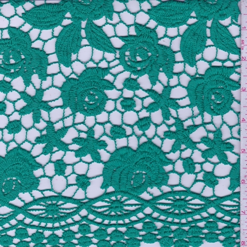 Emerald Floral Guipure Lace