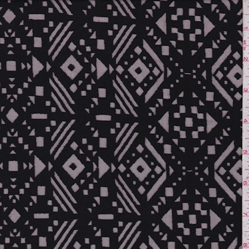 Black Aztec Diamond Burnout Jersey Knit