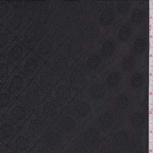 Black Deco Lattice Embossed Chiffon