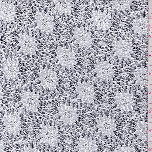 Bright White Floral Stretch Lace