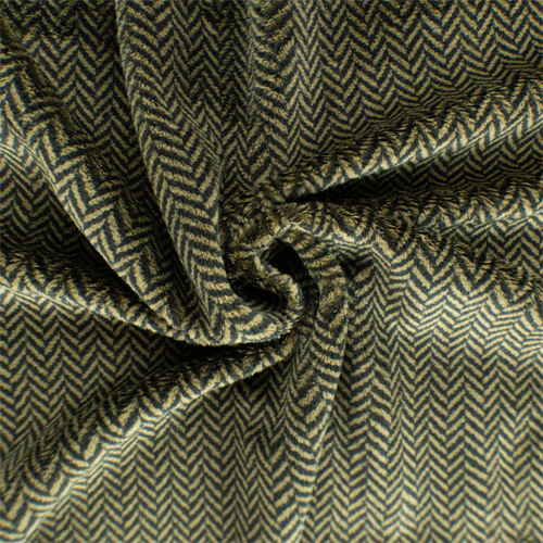 *3 1/2 YD PC--Black/Brown Herringbone Faux Fur
