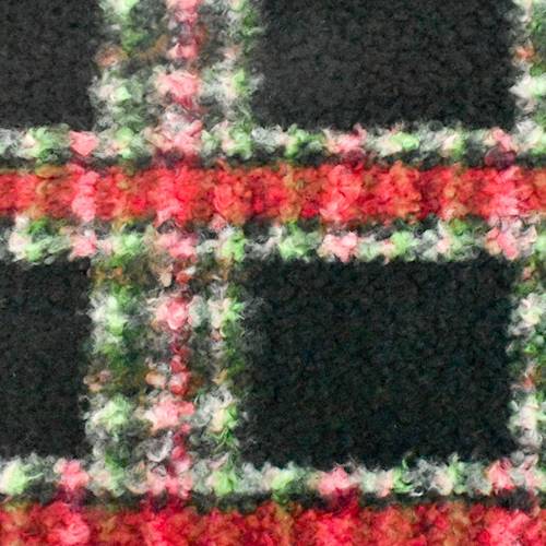 *4 YD PC--Black/Red/Multi Plaid Sherpa Fleece Knit