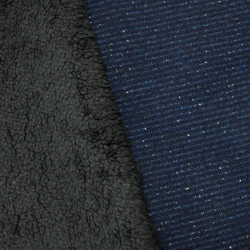 Navy/Black Striped/Fleece Back Knit APS00305