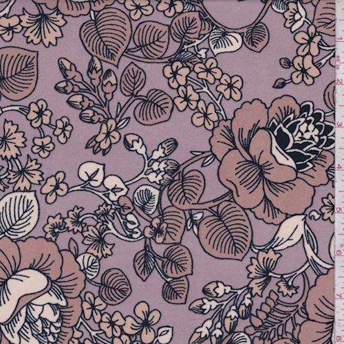 ITY Mauve/Clay Floral Jersey Knit